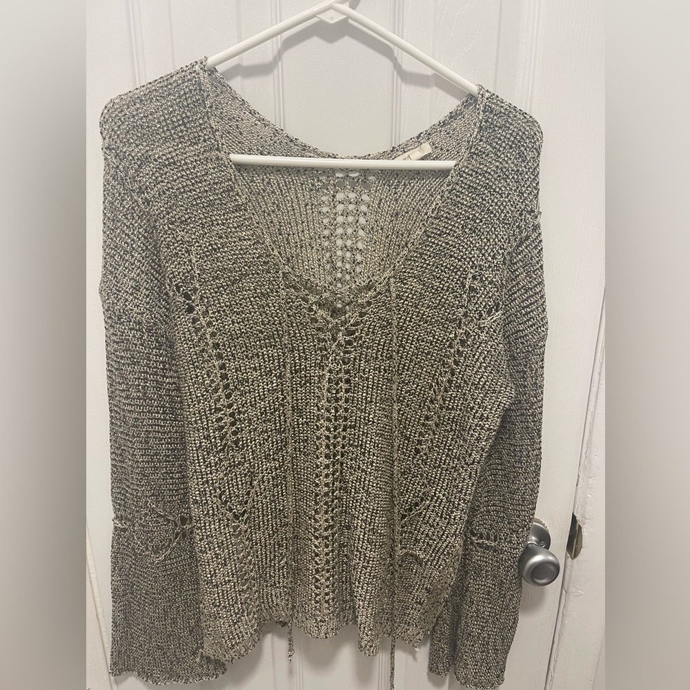 Mystree V-Neck Knit Sweater - Brown